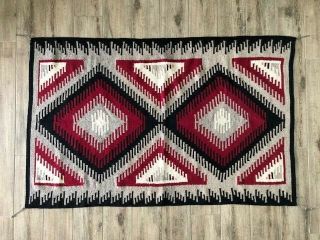 Antique Vintage Hand Woven Native American Navajo Indian Weaving Rug 54 X 35