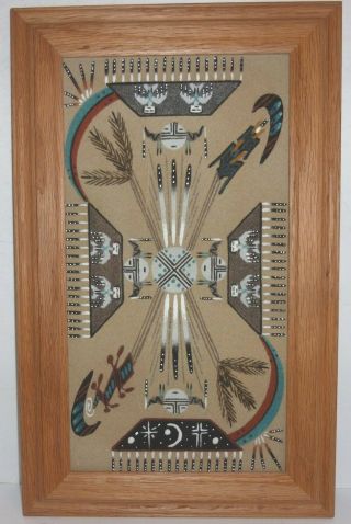 Native American - Navajo Sand Painting - Storm Figure By Jerome Begay