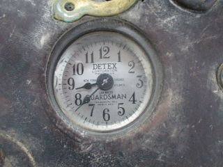 Vintage Detex Corp.  Guardsman Clock with Leather Case - NO KEY 3