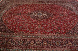 Vintage Traditional Red Hand - Knotted Carpet Oriental Area Rug Floral Wool 10x13