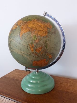 Vintage Antique World Globe 1950s Illuminating Mid - Century