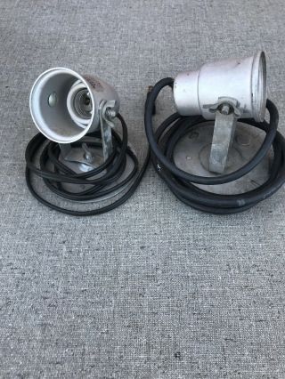 2 Vintage Industrial Shalda Mfg.  Co Inc 135 Series Par&r Holder Lights W/ Base