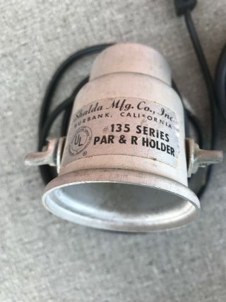 2 Vintage Industrial Shalda Mfg.  Co Inc 135 Series Par&R Holder Lights W/ Base 2