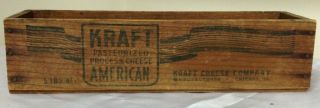 Vintage Antique Wood Kraft American Cheese Box 5lb