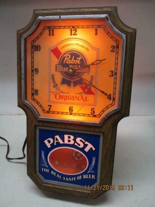 Pabst Blue Ribbon Beer Wall Hanging Lighted Electric Clock