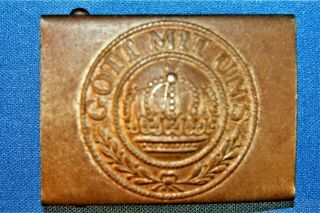 Rare Vintage Wwi Imperial German Belt Buckle Gott Mit Uns -