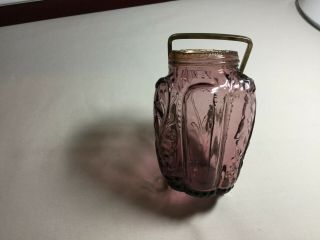 ANTIQUE RASPBERRY BEAUTIFULLY DETAILED MUFFINEER SHAKER WITH METAL LID 3