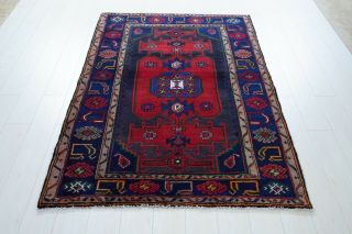 6.  17×4.  2ft Hand - Knotted Vintage Soft Blue Rug Hamadan Persiann Handmade Carpet
