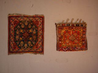 2 Wonderful Antique Kurdish Bag And Bagface Hg