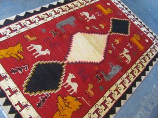 A Classic Old Handmade Qashqai Oriental Wool On Wool Rug (250 X 155 Cm)