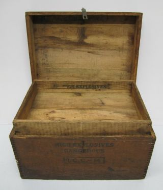 Antique Vtg Dupont High Explosives Wooden Crate 50lb Dynamite Box W/ Lid & Tray