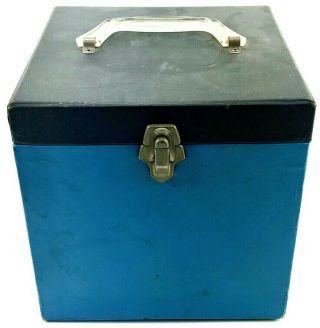 Vintage Capitol 45 Rpm Blue Record Carrying Case Holds 40,  Records 730 - 1