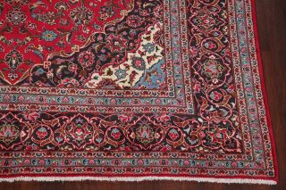 Vintage Traditional Floral Red Area Rug Oriental Hand - Knotted Wool 10x13