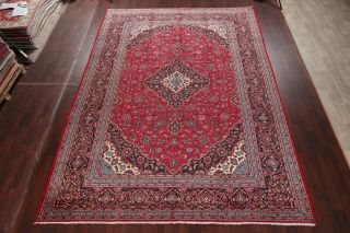 Vintage Traditional Floral RED Area Rug Oriental Hand - Knotted Wool 10x13 3