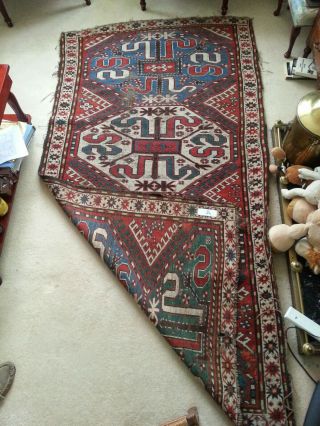 Caucasian Rug C 1890 With A Cloud Band