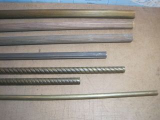 7 Vintage Brass Center Tube Covers Fluted Twisted Column Floor Lamp Parts 2