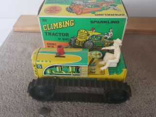 Vintage Marx 904 Sparkling Climbing Tractor Tin Litho Toy
