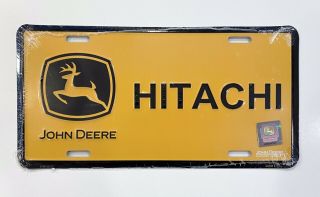 John Deere Metal Embosed License Plate Hitachi