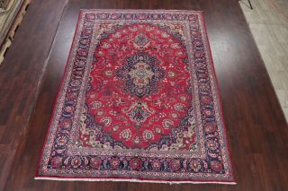 8x11 Vintage RED Traditional Floral Kashmar Oriental Area Rug Wool Hand - Knotted 2