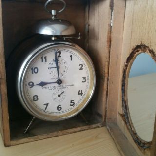 Antique Gustav Becker Alarm Clock Complete And
