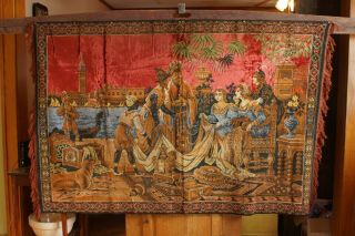 Antique 19th Century French Woven Pictorial Narrative Tapestry Large