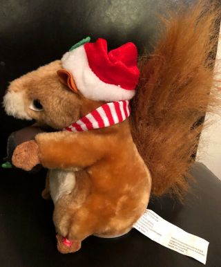 Vintage Gemmy Squirrel Singing Dancing Nuttin For Christmas Plush Musical