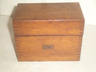 Vintage Weis Wood Box Dovetailed File Box Oak Recipe Index Wooden Box