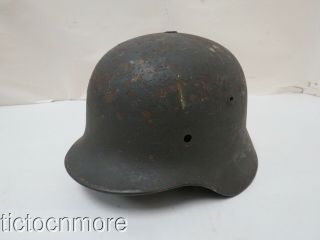 Wwii German M40 Soldiers Combat Helmet Named Battle Damage