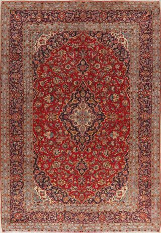 Vintage Floral Medallion Oriental Area Rug Hand - Knotted Traditional Carpet 8x12