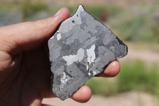 Nantan meteorite etched full slice 66.  6 grams 2