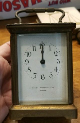 Antique Smith & Patterson Co.  Carriage Clock W/ Key L@@k