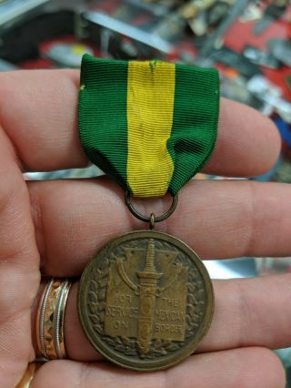 Pre - Wwi Us Army Mexican Border Service Medal 33087 To 2lt Waller G/6th Ma Ng