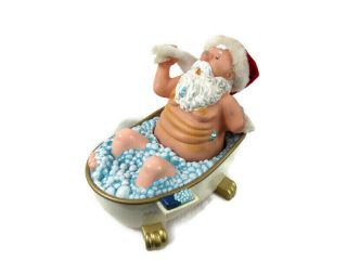 Vintage Animated Dirty Santa Clause Taking Bath Musical Motion Activated Awesome