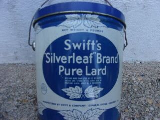 Vintage Swift’s Silverleaf Brand Pure Lard Tin