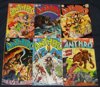 Anthro 1,  2,  3,  4,  5,  6 Full Set By Howie Post 1968 Dc Silver - Age Comic Books