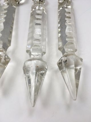 4 Antique/Vintage Crystal Glass French Gothic Prism Chandelier Lamp Part 2