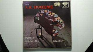 Opera Puccini Boheme Serafin Decca Stereo Box 2 Lp 