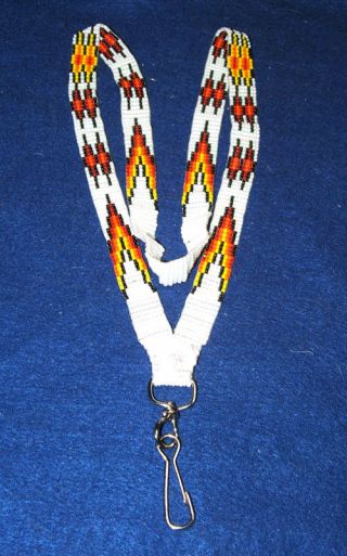 Beaded Lanyard W/ Clip Id Badge Holder 30 " Neck Circumference White 36