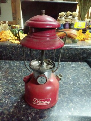 Vintage 1970 Red Coleman 200a Single Mantle Lantern (no Globe)