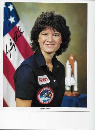Astronaut Sally Ride First American Woman In Space Autographed 8x10 Nasa Photo