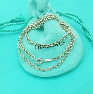 Vintage Tiffany & Co Sterling Silver 2.  7mm Link Chain Necklace 18 "