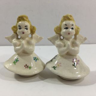 Antique Angels Porcelain Salt And Pepper Shakers