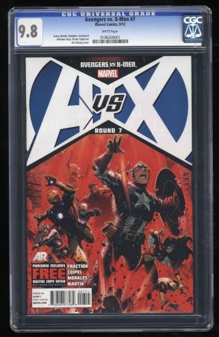 Avengers Vs.  X - Men 7 Cgc Nm/m 9.  8 White Pages