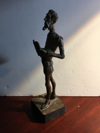 Vintage Ouro Artesania Carved Wood Don Quixote Statue Figure 576 Book