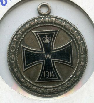 1914 German Iron Cross Wwi World War 1 - 800 Silver Charm Pendant - Jc076