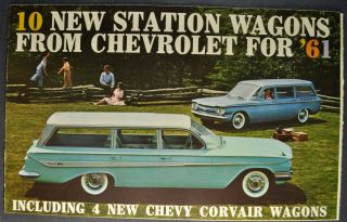 1961 Chevrolet Station Wagon Brochure Impala Corvair 61 Not A Reprint