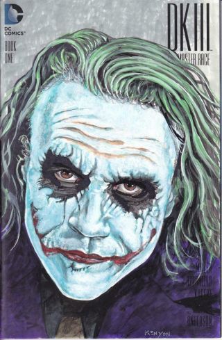 The Joker/heath Ledger Art On Batman Dark Knight 3 Blank Sketch Cover