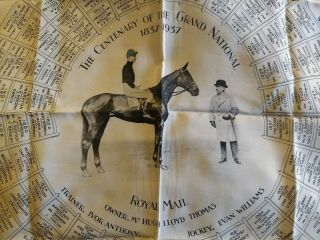 Vintage Horse Racing Scarf - Grand National Centenary - " Royal Mail "