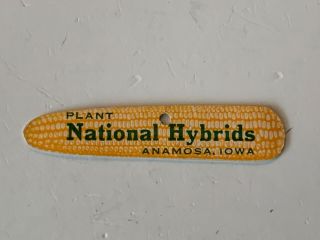Plant National Hybrids,  Anamosa,  Iowa Ear Of Corn Shaped Tag