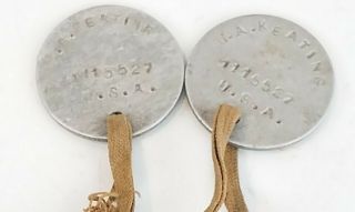 Ww1 Us Army Soldier Dog Tags James A Keating Flying Ace Aviator Pilot